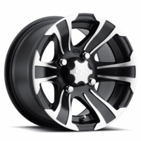 12x7 ITP SS312 Black and Machined Wheel - 4/156