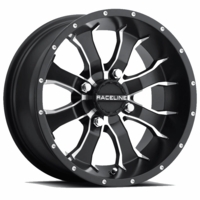 12x7 Raceline Mamba Black and Machined Wheel - 4/156
