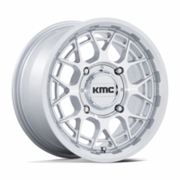 15x7 KMC KS139 Technic Gloss Silver Machined Wheel - 4/114.3