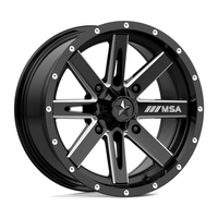 15x7 MSA M41 Boxer Gloss Black and Milled Wheel - 4/156