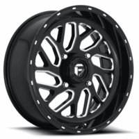 18x7 Fuel Triton D581 Gloss Black and Milled Wheel - 4/156