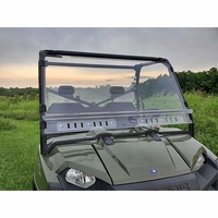 3 Star Hard-Coated Two-Piece Front Windshield w/ Vents - 2019-24 Polaris Ranger Crew XP 1000, Crew 1000