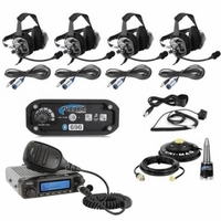 4 Person Intercom System with Digital Radio and Behind-The-Head Headsets by Rugged Radios