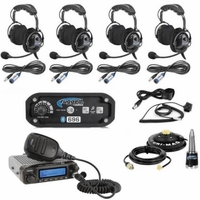 4 Person Intercom System with Digital Radio and Over-The-Head Headsets by Rugged Radios