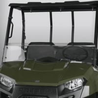 Hard-Coated Half Front Windshield by National Cycle - 2010-14 Mid Size Polaris Ranger 400, 500, 570, 800, EV