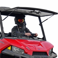 Super ATV Hard Coated Flip Up Front Windshield - 2015-21 Mid Size Polaris Ranger 500, 570, ETX, EV