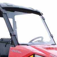 Super ATV Hard Coated Full Front Windshield - 2015-21 Mid Size Polaris Ranger 500, 570, ETX, EV